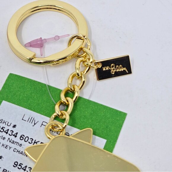 Lilly Pulitzer ✦ Shell Yeah Keychain ✦ Pink Green Tropical Seashell Design NWT - Picture 2 of 4
